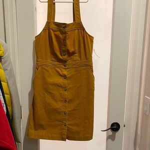 J. Crew Factory Mustard Button-Down Mini Dress